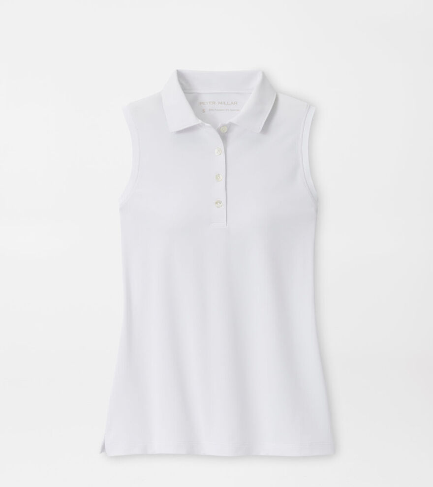Women's Banded Sport Mesh Sleeveless Button Polo image number 1