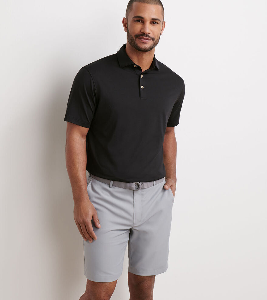Solid Performance Jersey Polo (Sean Self-Collar) | Men's Polo Shirts ...