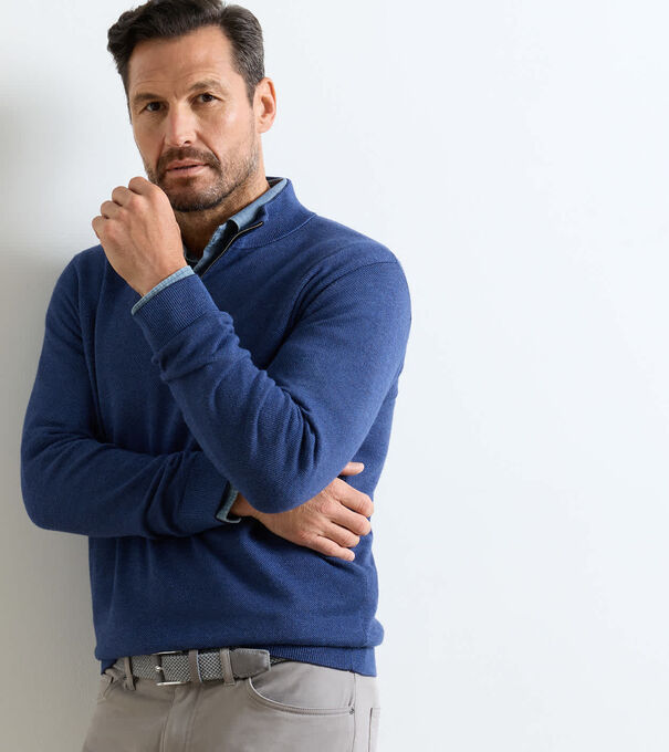 Coolspun Lite Birdseye Quarter Zip Jumper - Alternate Image 1