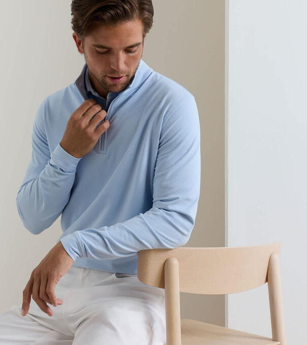 Perth Cross-Hatch Performance Quarter-Zip - Alternate Image 1