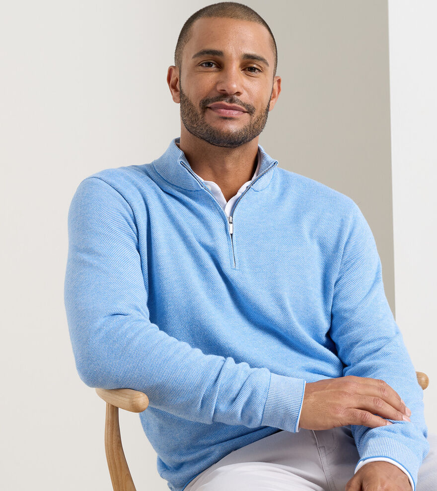 Coolspun Lite Birdseye Quarter Zip Jumper image number 2