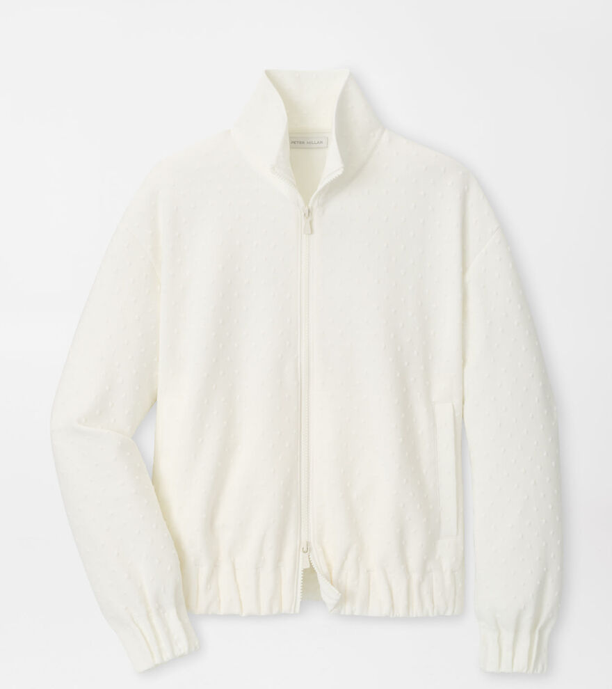 Flora Knit Swiss Dot Jacquard Full-Zip image number 1