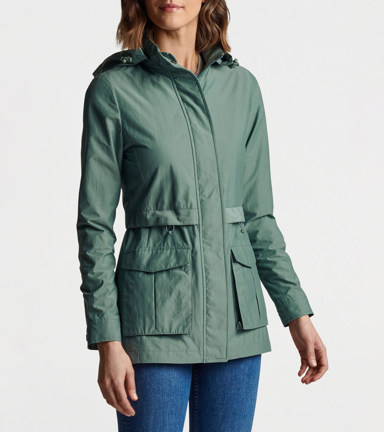 Green hooded utility jacket online