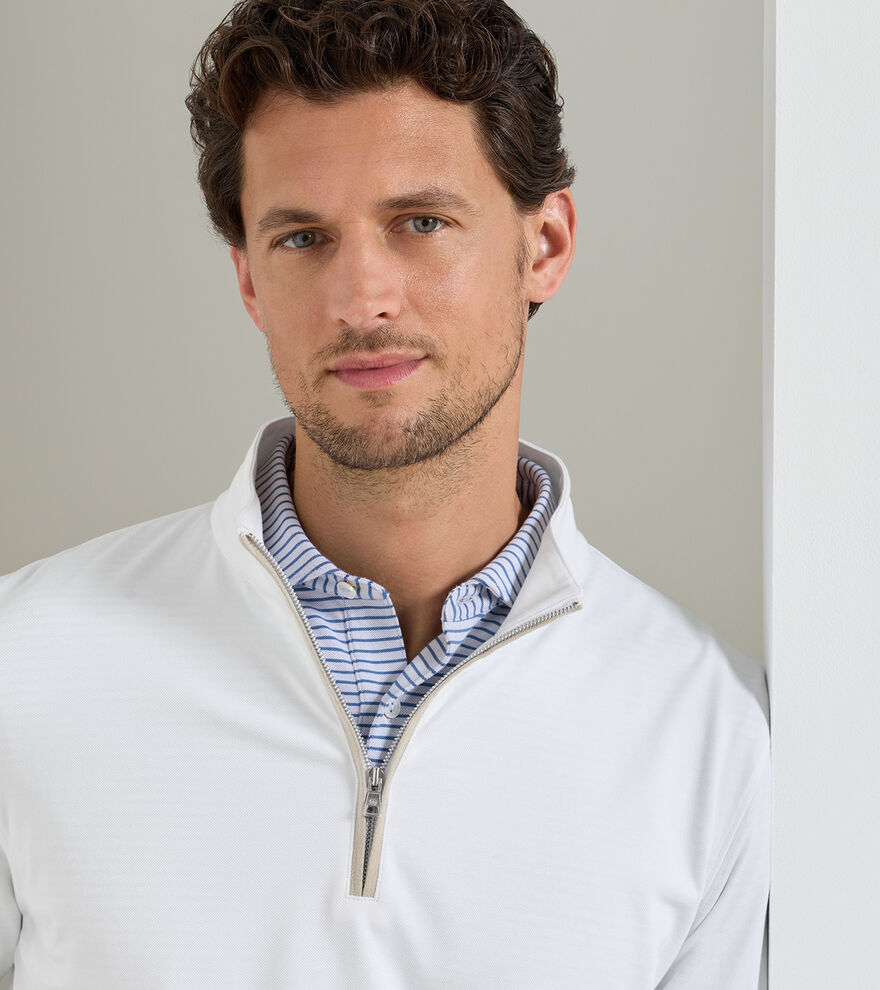Albatross Cotton-Blend Piqu&eacute; Quarter-Zip image number 4