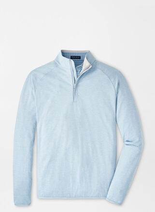 Peter Millar Crown Sport Perth Loop Quarter Zip Performance Pullover In Blue Frost
