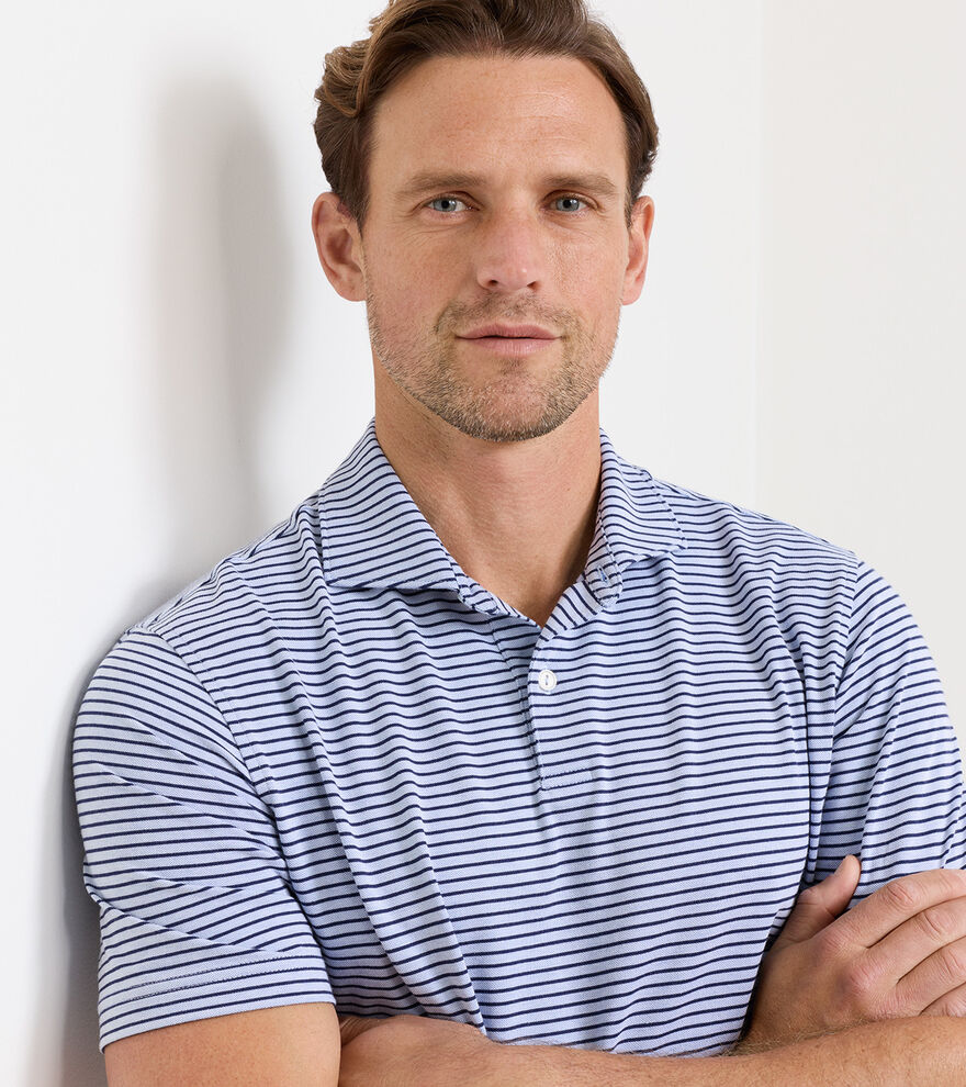 Albatross Stripe Cotton-Blend Piqu&eacute; Polo image number 5