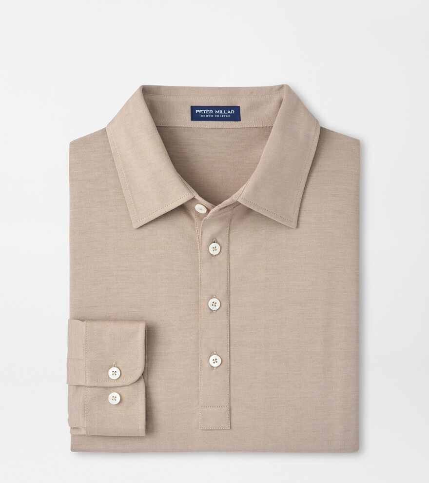 Ashby Silk Cotton Long-Sleeve Polo image number 1