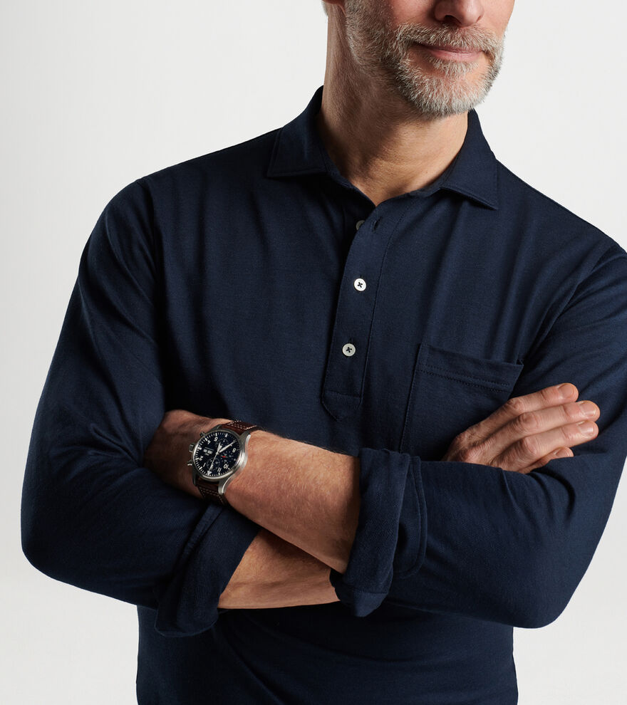 Amble Long-Sleeve Cotton Cashmere Polo image number 5