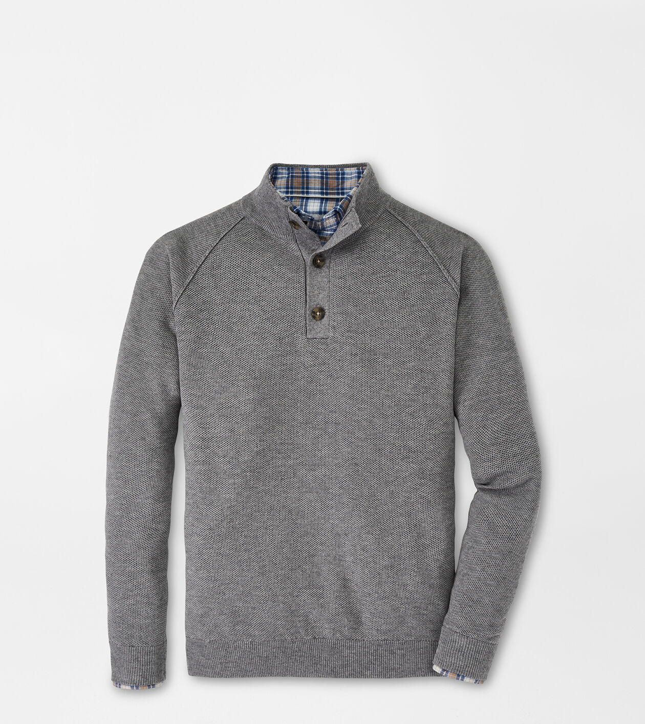 Men's 3 button 2025 mock neck sweater