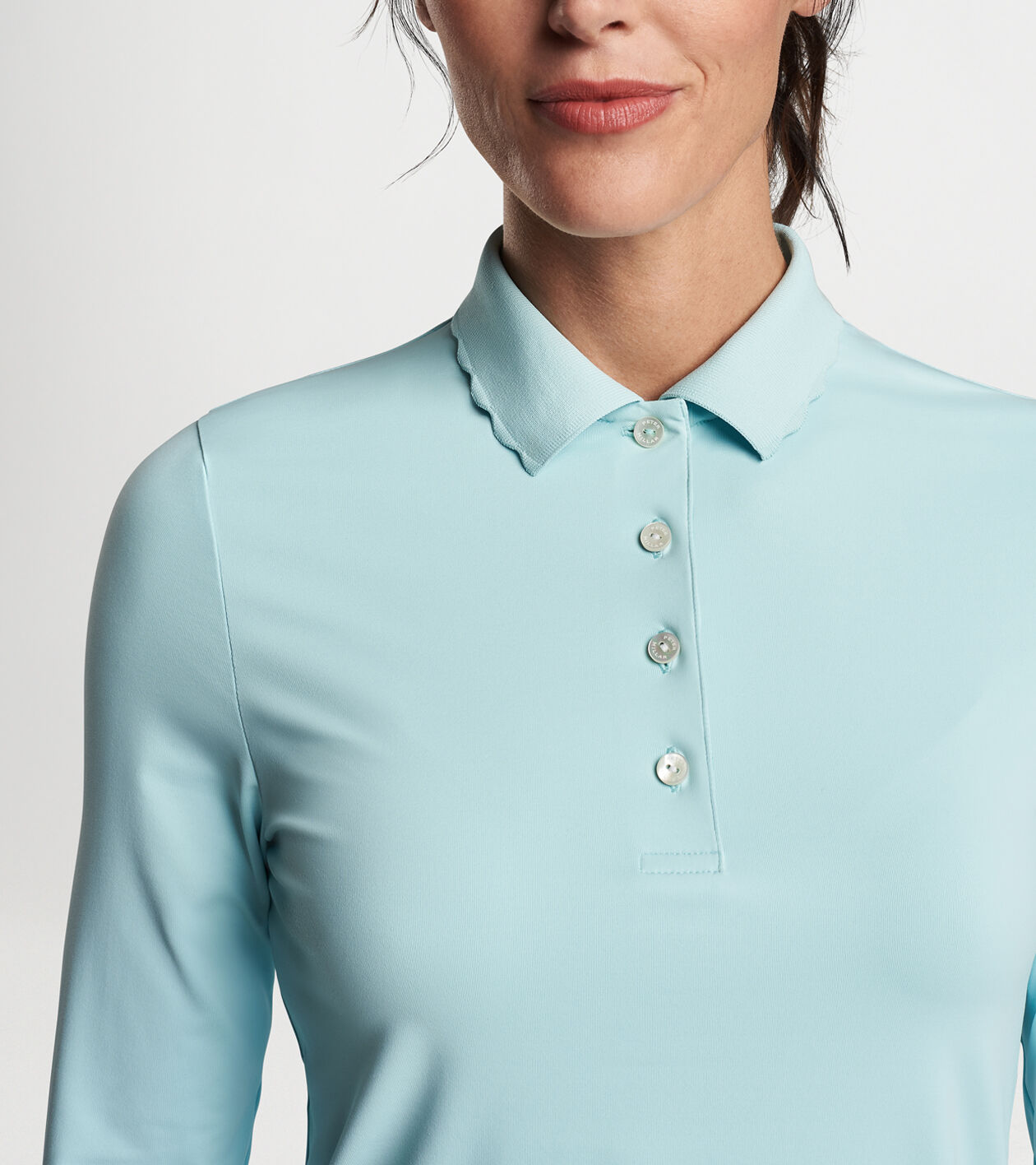 Opal Long Sleeve Stretch Jersey Polo | Women's Tops | Peter Opal Long Sleeve Stretch Jersey Polo | Women's Tops | Peter