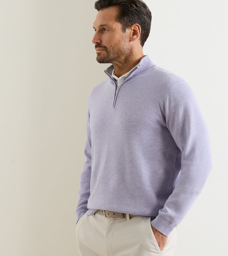 Coolspun Lite Cotton Quarter-Zip Jumper image number 2