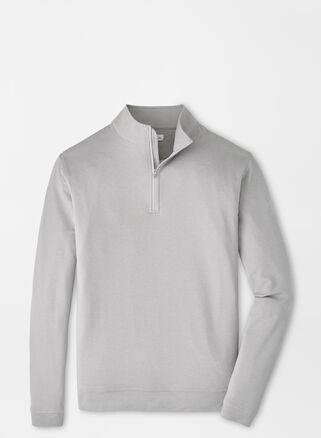 Peter Millar Perth Mãlange Performance Quarter-zip In Gale Grey