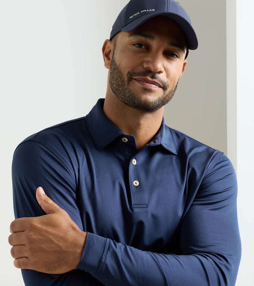 Solid Stretch Jersey Long Sleeve Polo image number 5