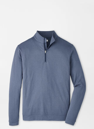 Peter Millar Perth Mãlange Performance Quarter-zip In Navy