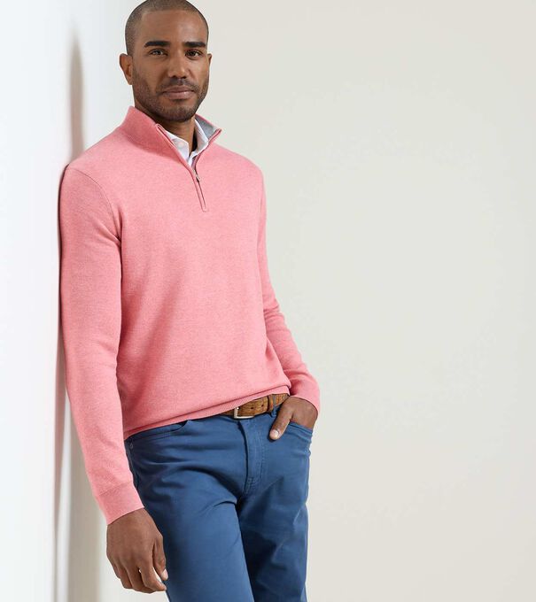 Coolspun Lite Cotton Quarter-Zip Jumper - Alternate Image 1