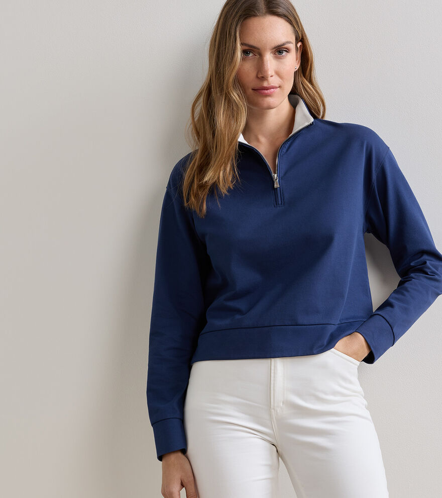 Coolspun Lite Cotton Quarter-Zip Pullover image number 2