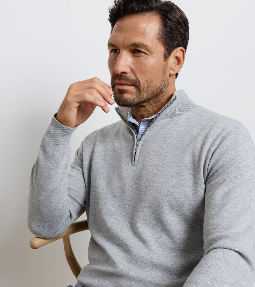 Coolspun Lite Cotton Quarter-Zip Jumper image number 4