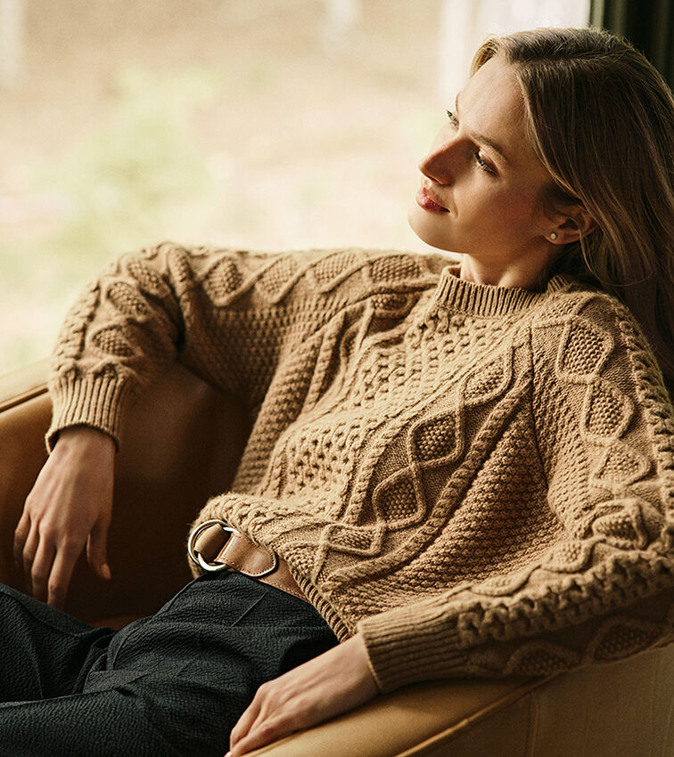 Grace Cable Knit Crew Jumper