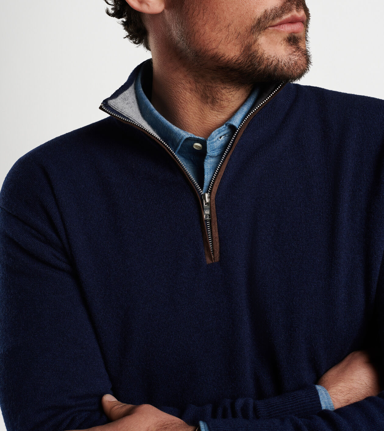 Quarter zip cashmere sweater shop