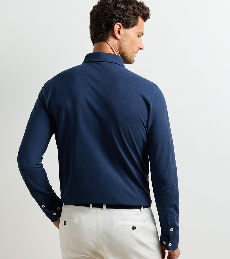 Cool Cotton Long-Sleeve Polo image number 3