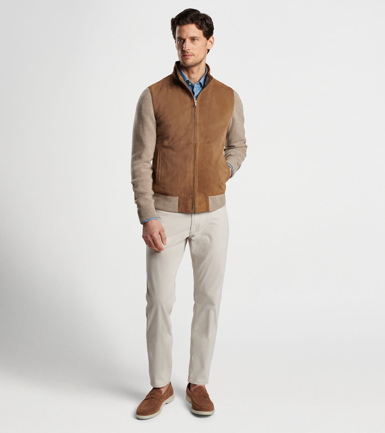 Suede cardigan jacket new arrivals