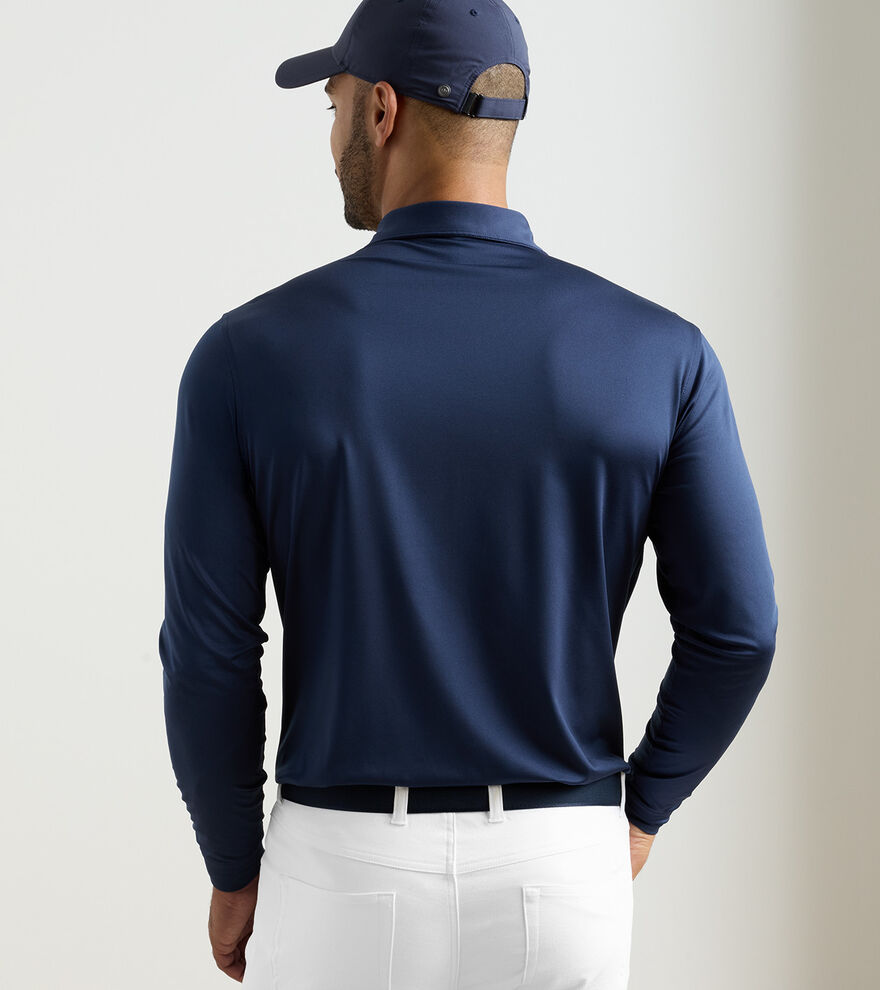 Solid Stretch Jersey Long Sleeve Polo - Alternate Image 2