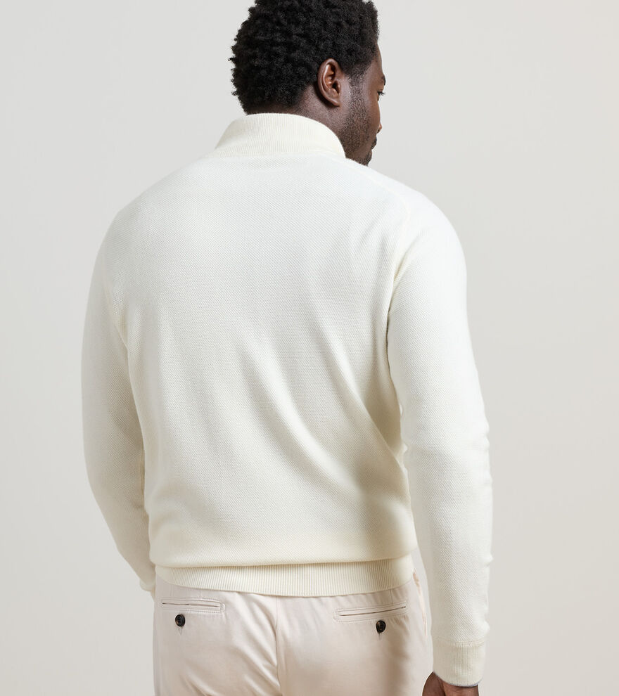Voyager Cashmere-Silk Saddle Shoulder Quarter Zip image number 3