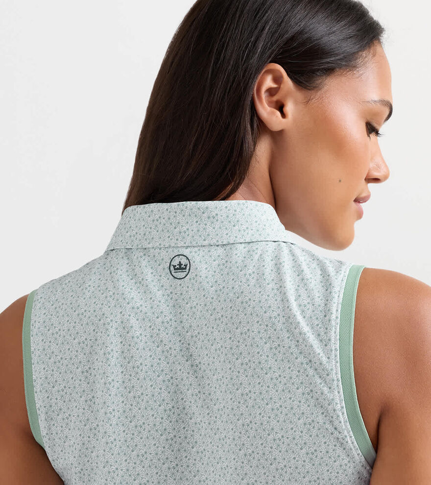 Tee It Up Banded Sport Mesh Sleeveless Button Polo - Alternate Image 3