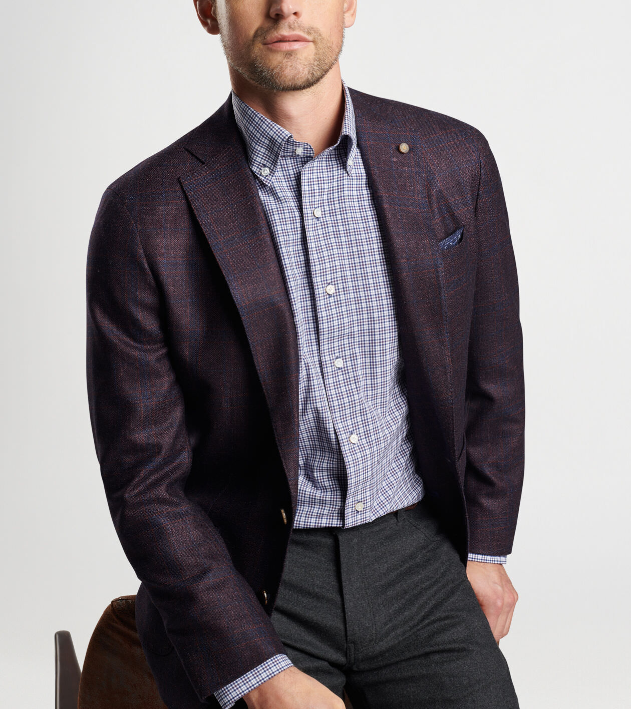 Plaid shirt with blazer shop