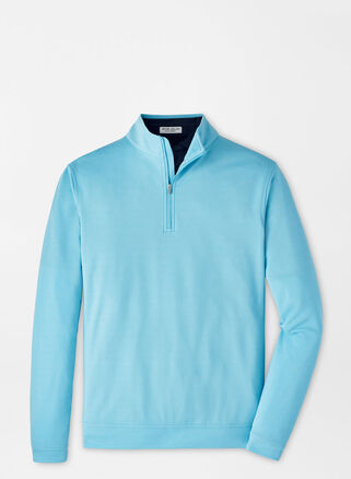 Peter Millar Perth Mãlange Performance Quarter-zip In Maya Blue