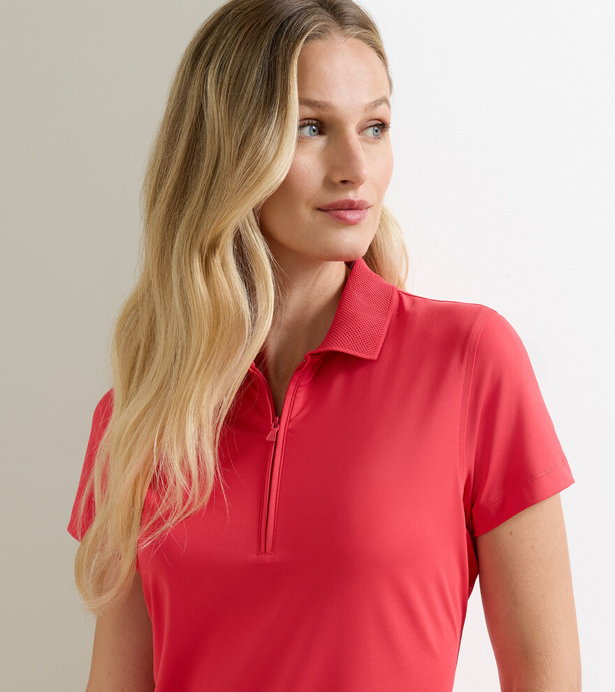 Keswick Zip Neck Short Sleeve Polo image number 5
