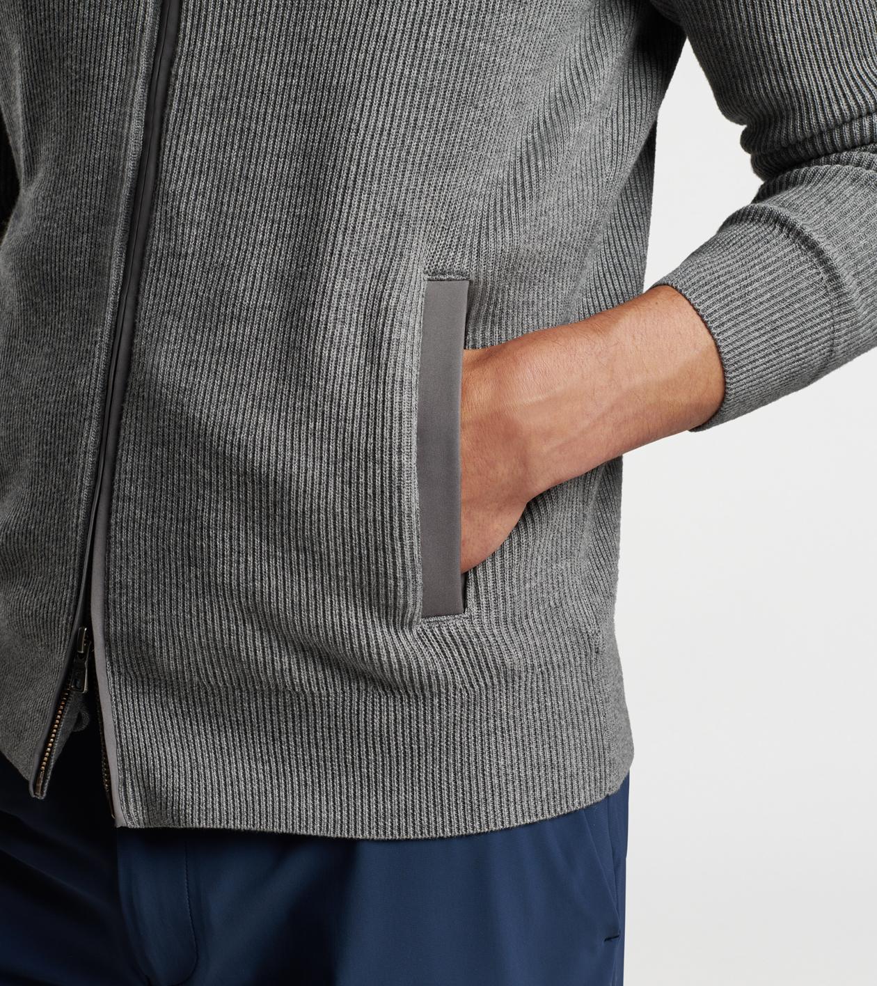 Side zip online sweater men's