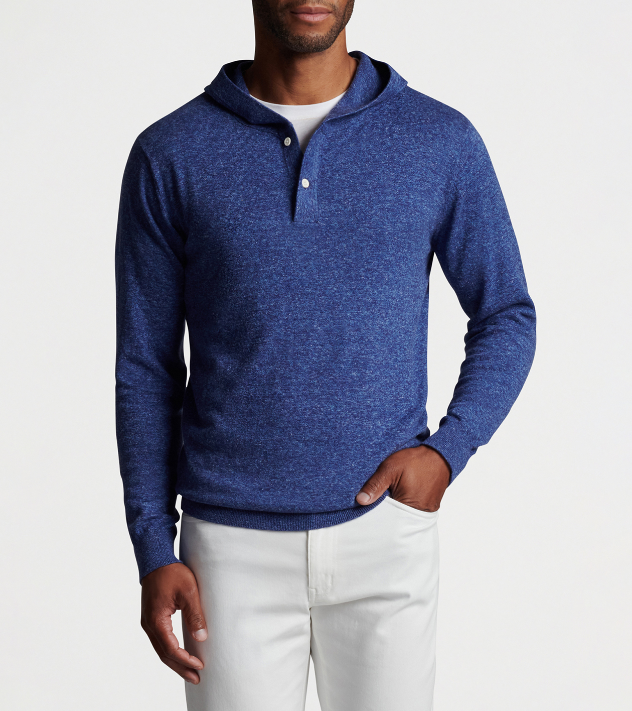 Men's hooded henley sale